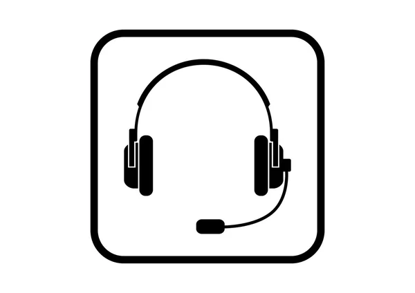 Icono de auriculares sobre fondo blanco — Archivo Imágenes Vectoriales