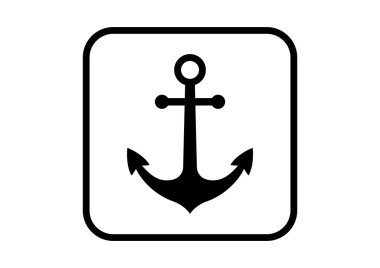 Çapa vektör simgesi beyaz arka plan üzerinde