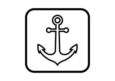 Çapa vektör simgesi beyaz arka plan üzerinde