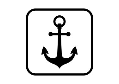 Çapa vektör simgesi beyaz arka plan üzerinde