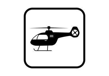 Helikopter vektör simgesi beyaz arka plan üzerinde