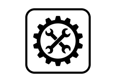 Endüstriyel vektör simgesi beyaz arka plan üzerinde