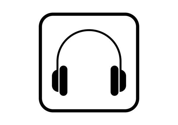 Kopfhörer-Vektorsymbol auf weißem Hintergrund — Stockvektor