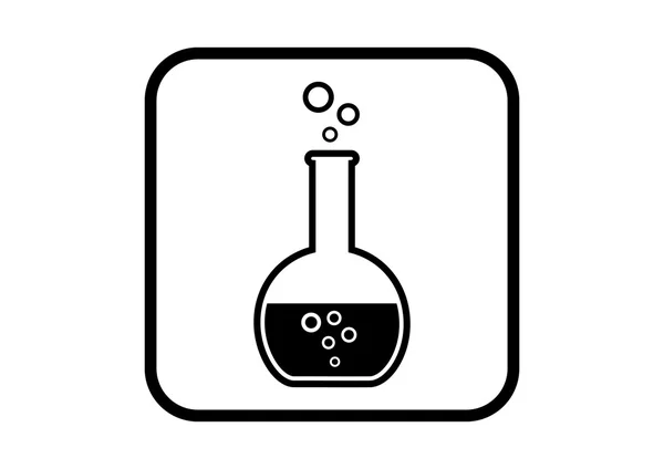 Icono de vidrio de laboratorio sobre fondo blanco — Vector de stock