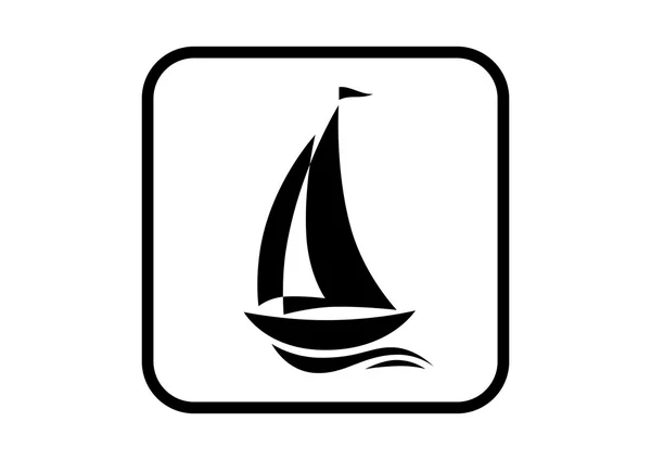 Sailboat vector icon on white background — Stock Vector