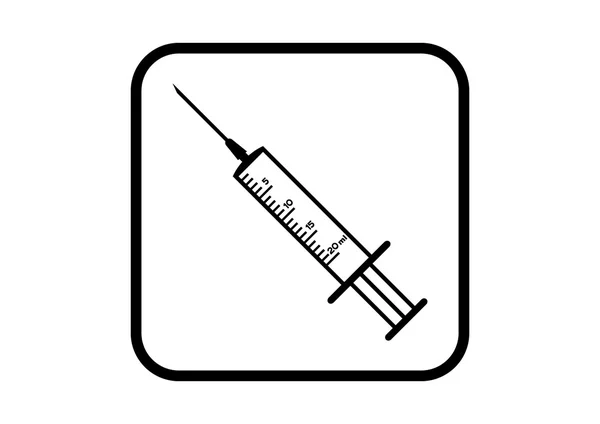 Ícone de seringa médica no fundo branco — Vetor de Stock