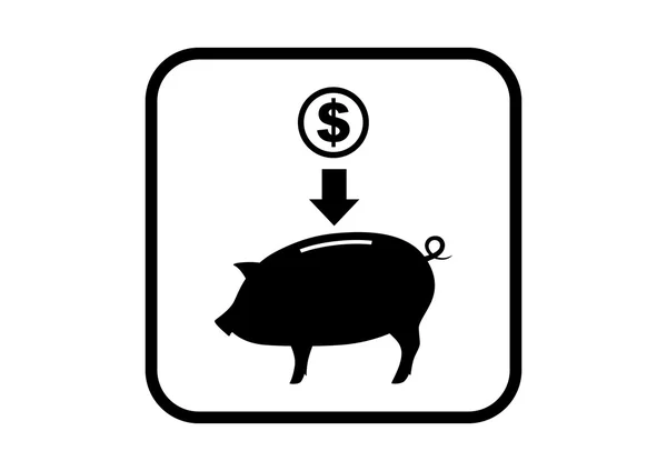 Ícone de banco porquinho no fundo branco — Vetor de Stock