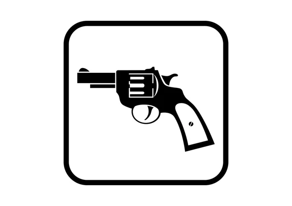 Ícone de vetor de revólver no fundo branco — Vetor de Stock