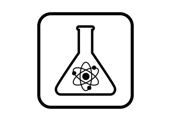 Icono de vidrio de laboratorio sobre fondo blanco — Vector de stock