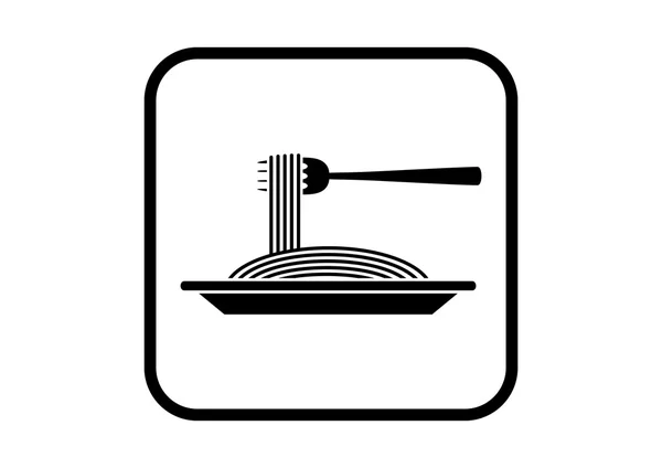 Spaghetti vector icon on white background — Stock Vector