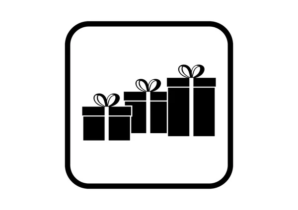 Icono de vector de regalo sobre fondo blanco — Vector de stock