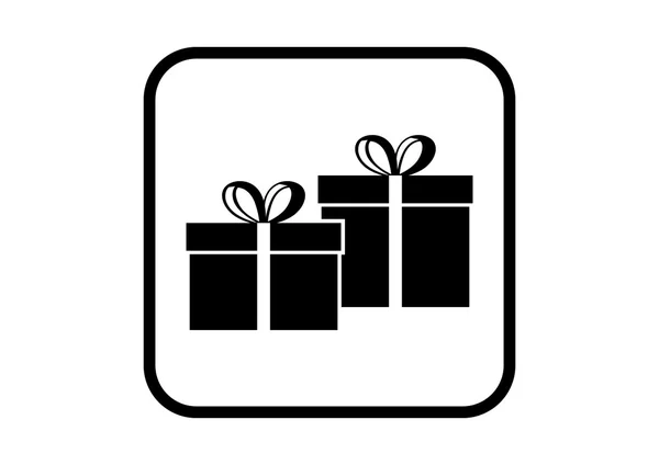 Icono de vector de regalo sobre fondo blanco — Vector de stock