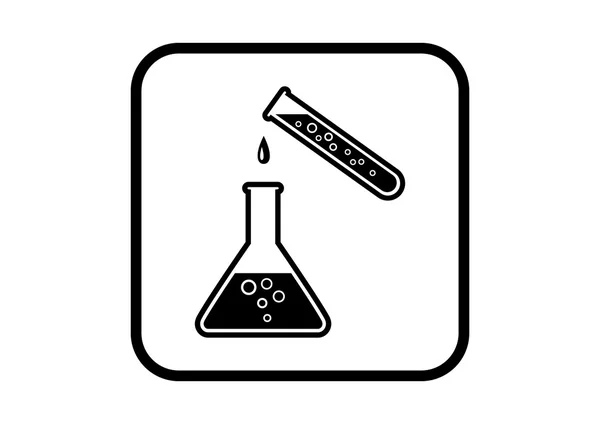 Icono de vidrio de laboratorio sobre fondo blanco — Vector de stock