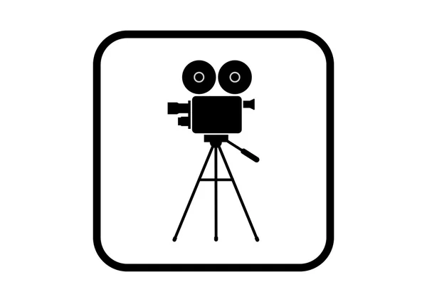 Ícone da câmera de filme no fundo branco — Vetor de Stock