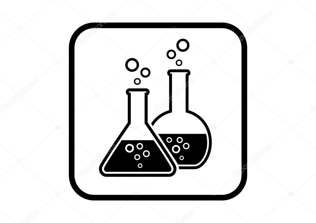 Laboratory glass icon on white background