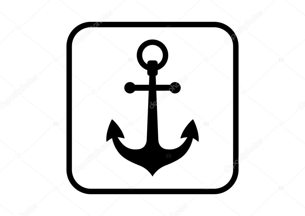 Anchor vector icon on white background