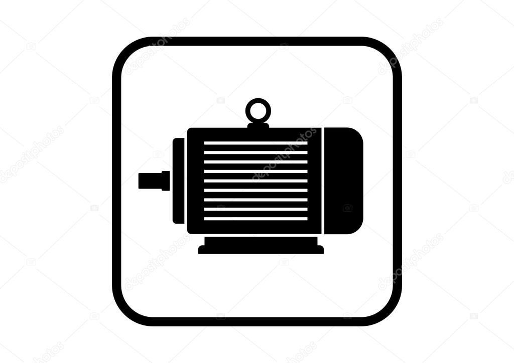 Electric motor icon on white background