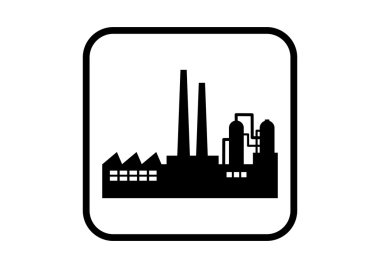 Beyaz arkaplanda fabrika vektör simgesi
