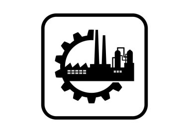 Endüstriyel vektör simgesi beyaz arka plan üzerinde