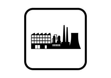 Beyaz arkaplanda fabrika vektör simgesi