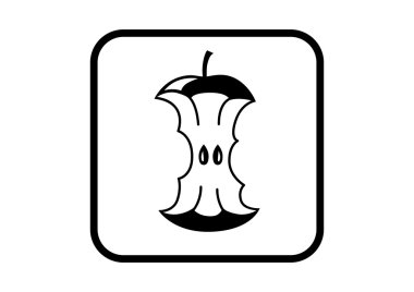 Beyaz arkaplanda elma vektörü simgesi