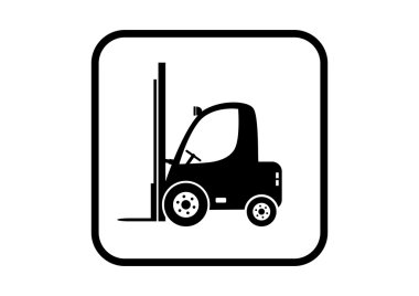 Forklift vektör simgesi beyaz arka plan üzerinde
