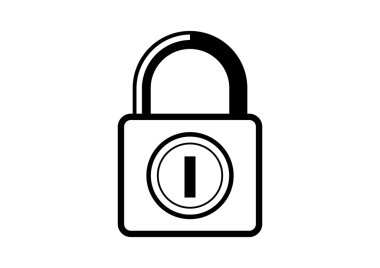 Beyaz arkaplanda asma kilit vektör simgesi