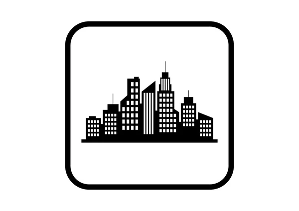 Icono de vector de ciudad sobre fondo blanco — Archivo Imágenes Vectoriales