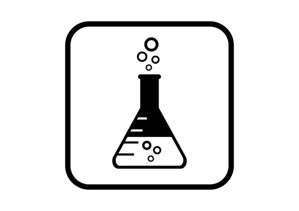 Ícone de vidro de laboratório no fundo branco —  Vetores de Stock