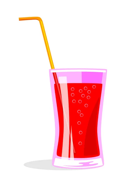 Bebida vermelha no fundo branco — Vetor de Stock