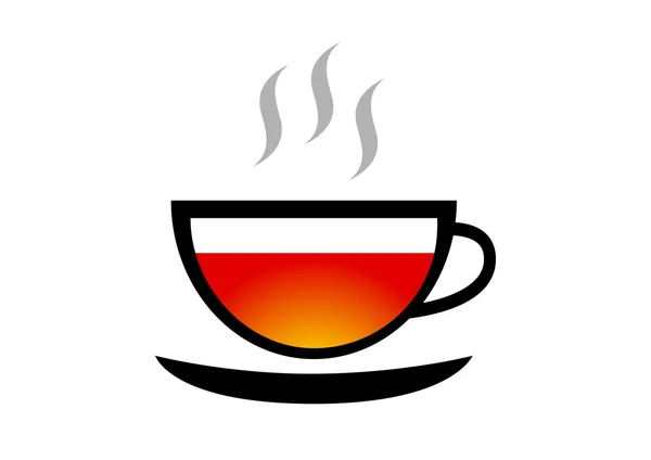 白色背景上的茶杯子图标 — 图库矢量图片