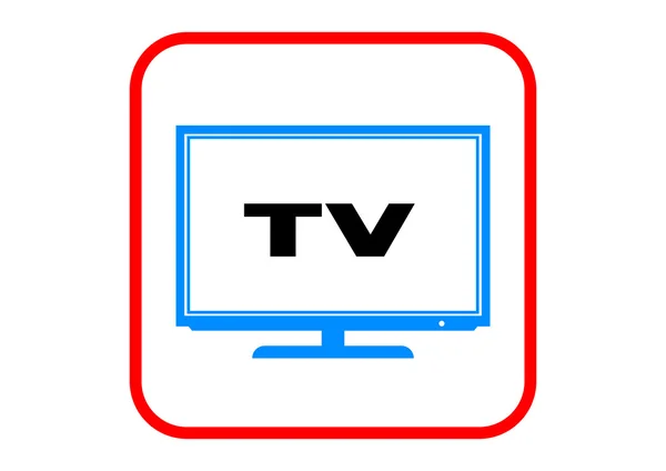 Иконка телевизора на белом фоне — стоковый вектор