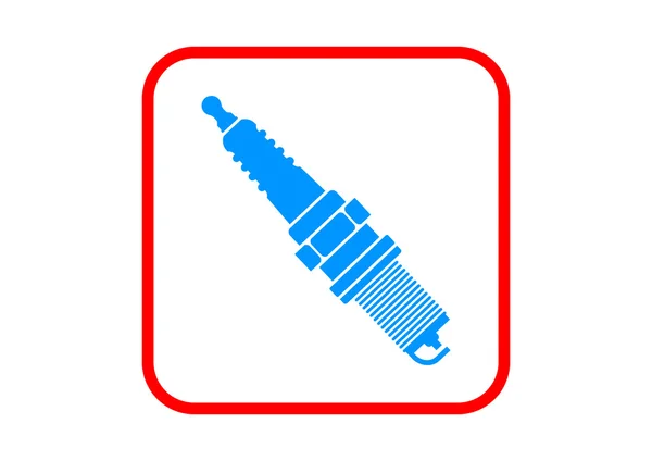 Car spark plug icon on white background — Stock Vector
