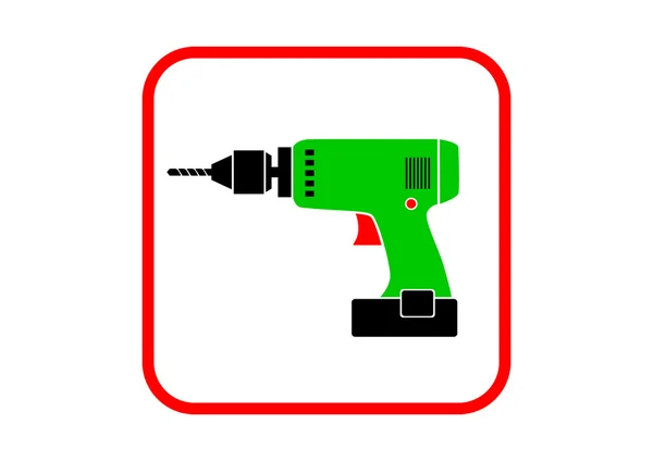 Drill icon on white background — Stock Vector