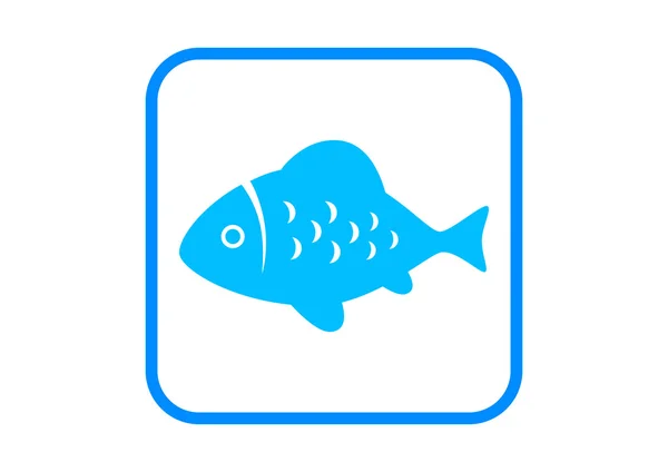 Ícone de peixe no fundo branco — Vetor de Stock