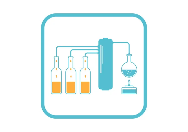 Kit de distillation sur fond blanc — Image vectorielle