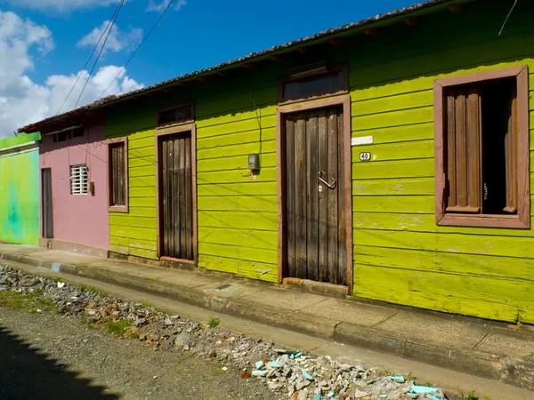 Casas de madeira coloridas . — Fotografia de Stock