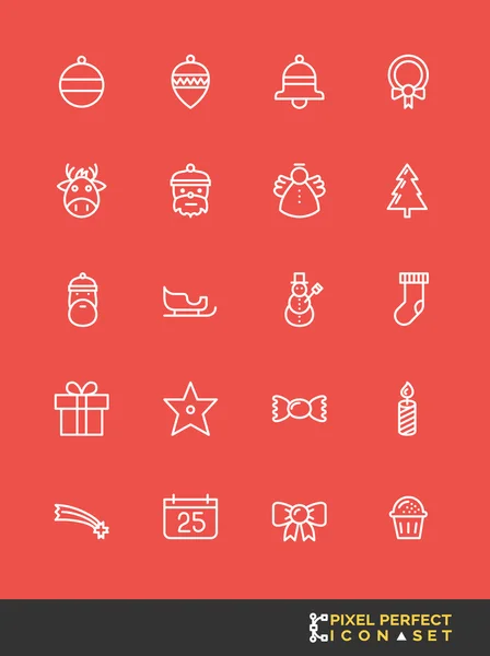 Iconos de Navidad Set Pixel Perfect Icons Set — Archivo Imágenes Vectoriales