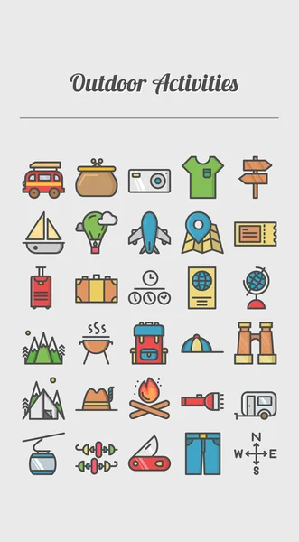 Outdoorové aktivity Icon Pack — Stockový vektor