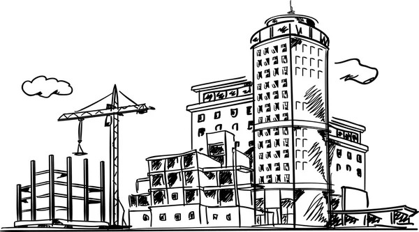 Městské stavební náčrt — Stockový vektor