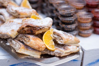 Apple strudel sokak gıda stand