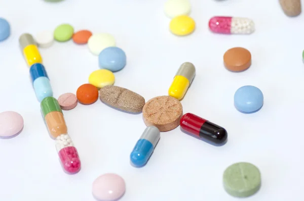 Symbole d'ordonnance Rx fait de médicaments — Photo