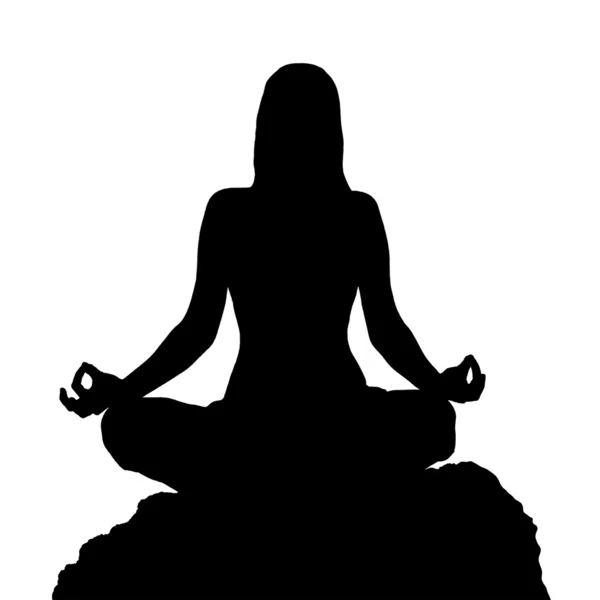 Yoga lotuspositie silhouet — Stockvector