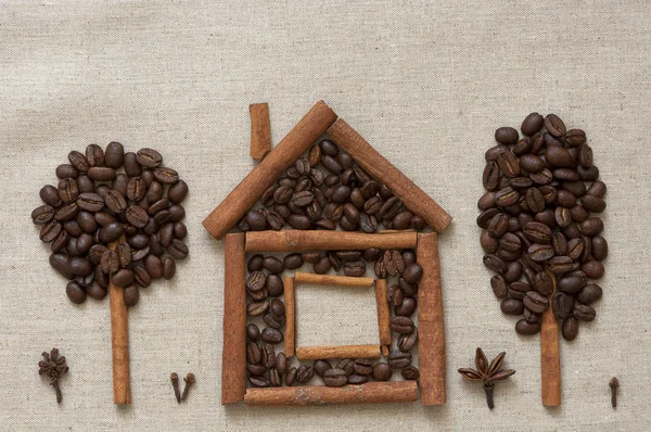 Tarçın ve kahve evi — Stok fotoğraf