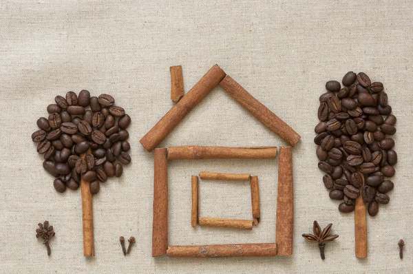 Kanel och kaffe hus — Stockfoto