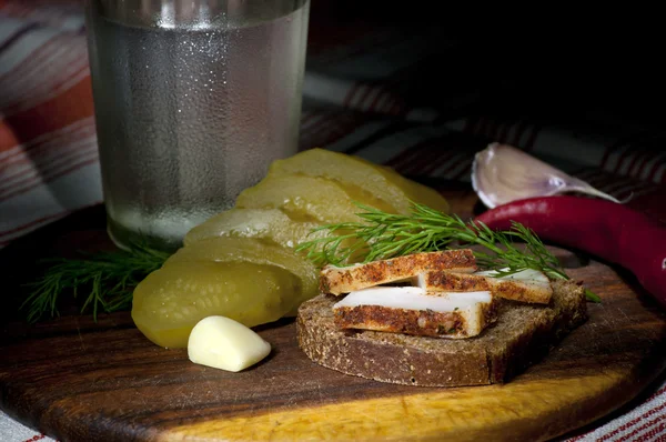 Сэндвич с пряным салом — стоковое фото