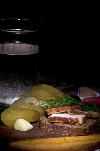 Сэндвич с пряным салом — стоковое фото