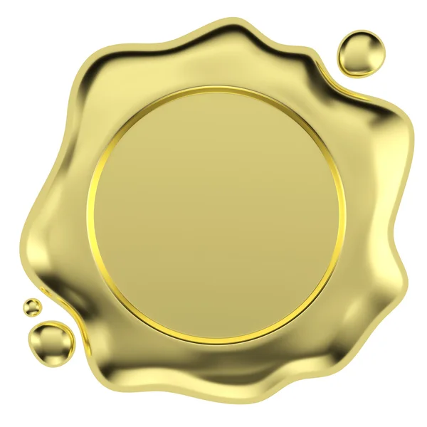 Selo de cera de ouro isolado em branco — Fotografia de Stock