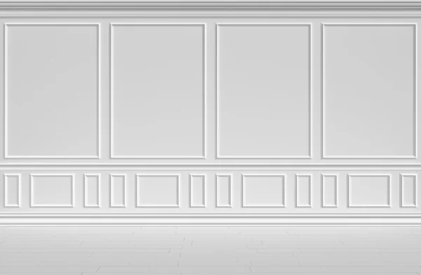 Białe ściany w stylu klasycznym. — Zdjęcie stockowe