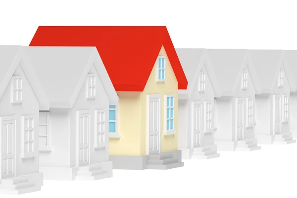 Funny unique house standing out from row of houses. — Stock Photo, Image